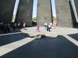 Yerevan, Tsitsernakaberd (Armenain Genocide) memorial to the victims of the Armenian genocide Stock Footage