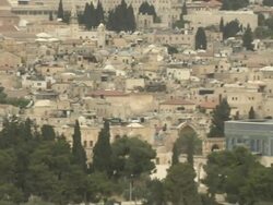 Pan right shot Dome of the Rock Jerusalem Israel Stock Footage