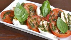 HD - Fresh Tomato And Mozzarella cheese Stock Footage