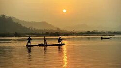 Two fisherman Stock Footage