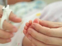 Baby nail clip Stock Footage