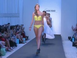 Models walk the runway during 6 Shore Road - Mercedes-Benz Fashion Week Swim 2014 Stock Footage