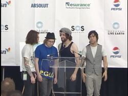 Live Earth New York press room Stock Footage