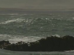 WS SLO MO Waves crashing on rock / Elephant Beach, Falkland Islands, Falkland Islands Stock Footage