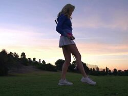 A woman playing golf. - Slow Motion Stock Footage
