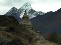 Shrine on a mountainside in Nepal. Stock Footage