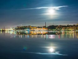 City Moon Time Lapse Stock Footage