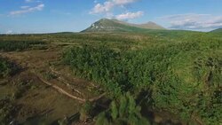 Flight above the mountain lake Stock Footage