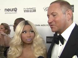 INTERVIEW - Nicki Minaj at Elton John AIDS Foundation Presents 21st Annual Academy Awards Viewing Party Stock Footage