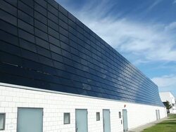 Large Solar Panel on roof Stock Footage