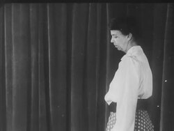 First Lady Eleanor Roosevelt models at fashion show Stock Footage
