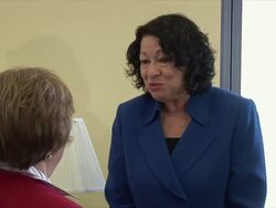 June 3, 2009 US Supreme Court justice nominee Judge Sonia Sotomayor meeting with Senator Barbara Mikulski on Capitol Hill in Washington, DC / AUDIO Stock Footage