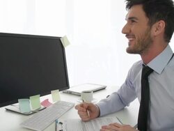 Businessman in the office Stock Footage