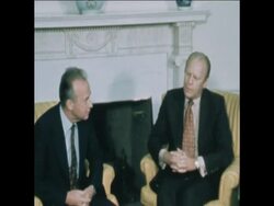 SYND 13 9 74 PRESIDENT FORD MEETS ISRAELI PREMIER RABIN News Clip