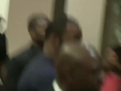 Curtis 50 Cent Jackson & Floyd Mayweather Jr in Ho Stock Footage