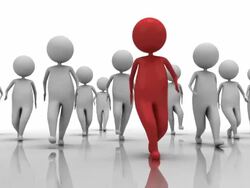 Walking After Leader Stock Footage