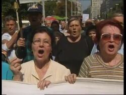 YUGOSLAVIA: PENSIONERS STAGE PROTEST MARCH News Clip