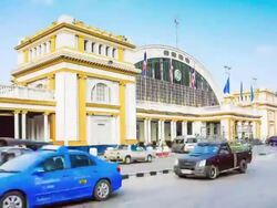 Bangkok landmark, thailand, hualamphong railway junction Stock Footage