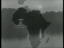 Graphic of Ashanti on the Gold Coast of Africa.  1939 Stock Footage