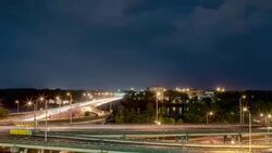Time lapse of the I-84 and I-91 traffic in Connecticut Stock Footage