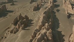 View of Yadan landforms in China Stock Footage