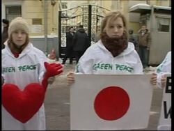 Anti-whaling activists protest outside Japanese embassy News Clip