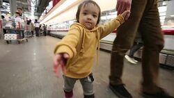 Baby Toddler At The Store Stock Footage