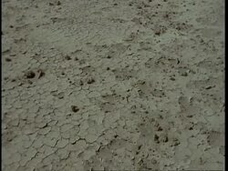 MS High angle, Dry cracked ground in desert, Gujarat, India Stock Footage