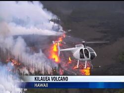 Scientists say an eruption occurred along the middle of Kilauea Volcano's east rift zone after the Pu'u O'o crater floor collapsed, and lava was seen erupting up to 65 feet high. News Clip