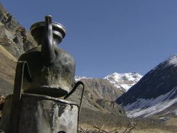 CU Stove at nomad camp / Himalayas, Upper Dolpo, Nepal   Stock Footage