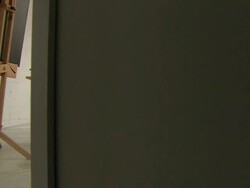 WS Middle-aged woman drawing / Wimbledon, London, UK Stock Footage