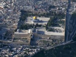Aerial The Temple Mount in Jerusalem, Israel Stock Footage