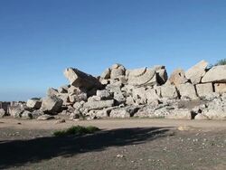 Selinunte, view of eastern temples temple G in the foreground and temple E in the background Stock Footage
