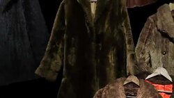 Raining Fake Fur Coats in Space 1 Stock Footage