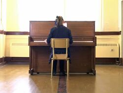 Young girl plays Beethoven's Fur Elise Stock Footage