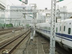 Shinkansen Bullet Train N 700 departing from Tokyo Station  Stock Footage