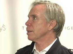 Stephen Jenkins and Tommy Hilfiger at the Tommy Hilfiger Celebrates 25th Anniversary at Macy's Union Square at San Francisco CA. (Footage by WireImage Video/GettyImages) Stock Footage