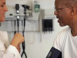 "CU doctor checking the blood pressure of senior patient/Richmond,Virginia, USA" Stock Footage
