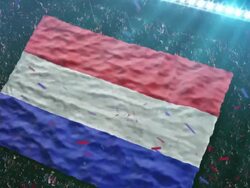 Flag of Holland at the stadium Stock Footage