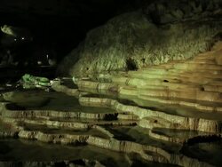 MS Shot of Akiyoshido Cave / Yamaguchi, Yamaguchi Prefecture, Japan Stock Footage