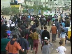 GAZA: GAZA CITY: ISLAMIC JIHAD SUPPORTERS MARCH News Clip