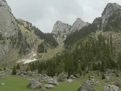 mountain landscape changing seasons from early spring to fresh green Stock Footage