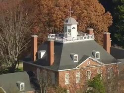 MS AERIAL ZO Colonial Style House surrounded by trees near Greenville / South Carolina, United States Stock Footage