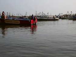 WS View of various boats on seaport / Paracas, Nazca, Peru Stock Footage
