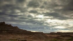Dawn in Badlands - Time Lapse Stock Footage