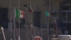 Italian Coastguard Arriving at Lampedusa Harbour News Clip
