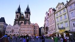 Church of Our Lady before Tï¿½n in Old Town Square in Prague Stock Footage