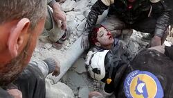 CLEAN : Child rescued from rubble in Syria's Aleppo News Clip