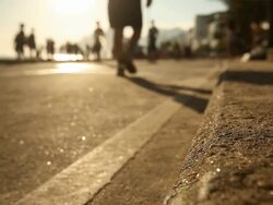 Street, Jogger, Skateboarder, Pedestrian Stock Footage