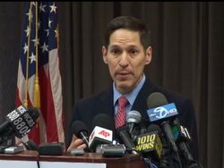 Maintenance workers are scrubbing down three New York City schools that have been closed by a swine flu outbreak that's left an assistant principal hospitalized in critical condition. News Clip